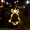 LED Christmas bell window suction cup light with warm yellow glow and festive bow decor - Christmas Bell