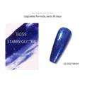Vernis à ongles pailleté bleu ciel étoilé B059, fini brillant, contenance 12ml - Paillettes Étoilées B59