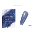 Vernis à ongles gel pailleté bleu foncé longue durée teinte B060 avec finition brillante - Paillettes Cyan B60