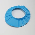 Blue adjustable waterproof baby shower cap made of soft EVA foam for hair washing - Blue
