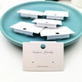 White cardboard earring display cards with Fashion Jewelry and 925 Silver Post text - White-925 Label 2 Holes