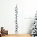 Ghirlanda natalizia da 180cm con aghi di pino innevati, bacche rosse e pigne naturali - Stile B (180cm/Pigna/Bacca Rossa/Floccato)