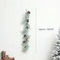 150cm Christmas pine needle garland with natural pinecones for festive door decoration - Style H (150cm/Natural Pinecone/Emerald Green)