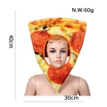 Funny pepperoni pizza shaped cosplay party hat with 40x30cm dimensions and face hole - Pizza Headwear