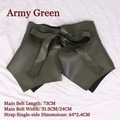 Cintura a corsetto peplo in pelle PU verde militare con fiocco e lunghezza 73cm - Verde Militare