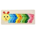 Colorful wooden caterpillar number puzzle for kids featuring numbered 1-10 blocks - Caterpillar