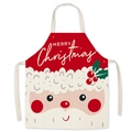 Red Christmas apron with Santa Claus design and Merry Christmas print for kitchen use - Christmas 07