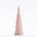 Decorazione minimalista a forma di albero di Natale in ceramica rosa lucida per scrivania - Albero Piccolo a 4 Angoli / Rosa