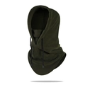 Army green balaclava face mask in thick polar fleece for winter outdoor cycling - One Size / Army Green