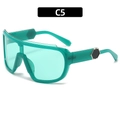 Occhiali da sole sportivi oversize verde menta con dettagli in metallo sulle aste - Stile Shield Verde Menta Traslucido (C5)