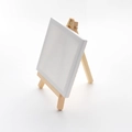 Mini wooden easel set with 10cm square blank canvas for DIY painting and tabletop display - 8*15cm Easel + 10*10cm Canvas