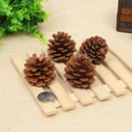 Set of four natural dried pine cones in deep brown for Christmas and DIY decor - 4-5CM Local Pinecone