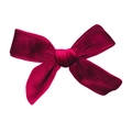Close-up of deep red velvet bow tie showing rich fiber texture and knot detail - No.12 Wine Red