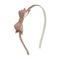 Diadema brillante de purpurina oro rosa con lazo 3D para mujer y niña - Lazo de Lentejuelas de Oro Rosa
