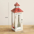 White and red Christmas lantern with Santa graphics and 28cm height dimensions - Rectangular White
