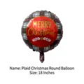 Plaid 18-inch Christmas balloon featuring Merry Christmas text on a red and black pattern - Plaid Christmas Round Balloon / 18 inch