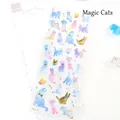 Dreamy 3D cat epoxy stickers with gold foil details on transparent PET material - Magic Cat