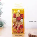 Christmas tree ornament set with red balls and gold signs in 10x20cm gift box - 49Pcs/Set / Gold/Red Set