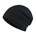 Classic black striped knit beanie hat with fleece lining for men and women outdoors - One Size(Adjustable) / Black