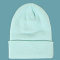 Classic mint green knit beanie with ribbed cuff for kids, soft winter warm style - Kids (48-56CM) / Sky Blue