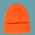 Classic bright orange ribbed knit beanie for kids with a stylish folded cuff design - Kids (48-56CM) / Orange