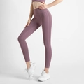 Completo yoga viola Morandi con leggings a vita alta e reggiseno sportivo fitness - S / Viola di Bacca