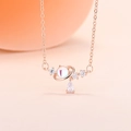 Rose gold planet bracelet with moonstone and pear-shaped zircon drops for women - Rose Gold