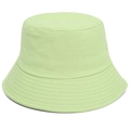 Détail de couture parallèle sur le bord d'un chapeau bob en coton de couleur vert clair - M (56-58cm) / Style de base / Vert