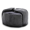 Men's dark grey winter Ushanka hat with thick faux fur and windproof ear flaps - One Size / Gray