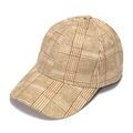 Klassische Schottenmuster-Baseballkappe in warmen Braun- und Orangetönen für den Outdoor-Schutz - 56-60cm Verstellbar / Gelb