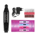 Set fresa per unghie USB nera portatile con punte e velocità variabile - Spina UE / Nero