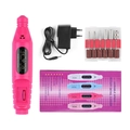 Draagbare elektrische nagelfrees set roze met instelbaar toerental tot 20000 omw/min - Europese Stekker / Rozerood