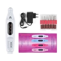 Kit fresa per unghie bianca portatile con cavo USB, set professionale per manicure e pedicure - Spina UE / Bianco