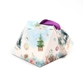 Christmas pyramid gift box with purple ribbon and watercolor reindeer pattern design - Single Piece / S513 Grey Blue Elk (No Tag)