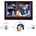Detail view of Halloween window clings set with pumpkin, ghost stickers and sizing details - Trick or Treat Ghost(HL-WSTZ19-022)