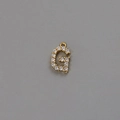 18k gold plated letter G pendant with cubic zirconia for DIY jewelry making - Letter G