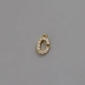 Sparkling 18k gold plated letter C pendant with cubic zirconia for jewelry making - Letter C