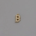 Sparkling 18k gold plated letter B pendant with cubic zirconia for DIY jewelry making - Letter B