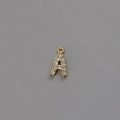 Golden letter A pendant with sparkling zircons for DIY jewelry making and necklaces - Letter A