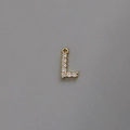18k gold plated letter L pendant with cubic zirconia for jewelry making - L