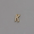 Golden letter K pendant with sparkling zircon inlay for DIY jewelry necklaces - Letter K