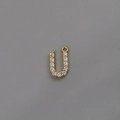 Zircon inlaid 18k gold-plated letter U pendant for DIY necklaces and earrings - Letter U