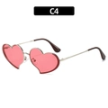 Occhiali da sole a cuore alla moda con lenti rosa e montatura in metallo argento - Montatura Argento Lenti Rosa (C4)