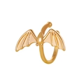 Gothic gold bat wing ear cuff wrap earring for Halloween minimalist retro jewelry style - Bat Wing Ear Cuff / KC Gold (7801)
