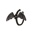Gothic matte black bat wing ear cuff for non-pierced ears in minimalist punk style - Bat Shape Ear Clip / Matte Black (7802)