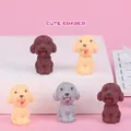Set of 3D cartoon teddy dog erasers in brown, yellow and grey for kids stationery - Teddy Dog Eraser