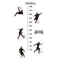 Detail van de voetbal groeimeter met silhouetten van 70 tot 180 cm hoogte - 30*90CM Lay-out