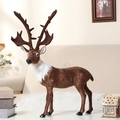 Figurine de renne de Noël réaliste avec fourrure brune et col blanc pour la maison - Nouveau Renne 60cm de Haut