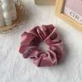 Velvet hair scrunchie in dusty rose pink featuring premium soft texture and elasticity - Pink