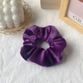 Deep purple velvet scrunchie hair accessory with soft texture on white background - Light Purple